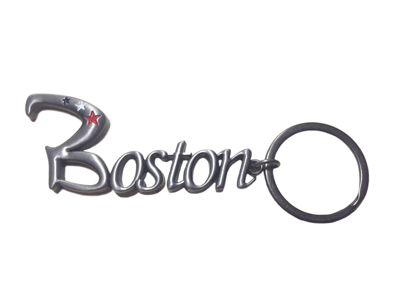 Boston Cursive Keychain
