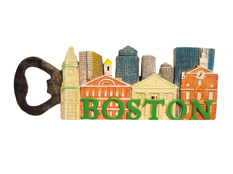 Boston Skyline Bottle Opener Magnet